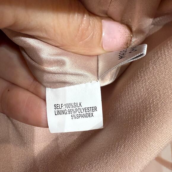 Kay Unger Blush Lace Ruffle Detail Midi Dress Sz 10 NWT - Picture 6 of 14